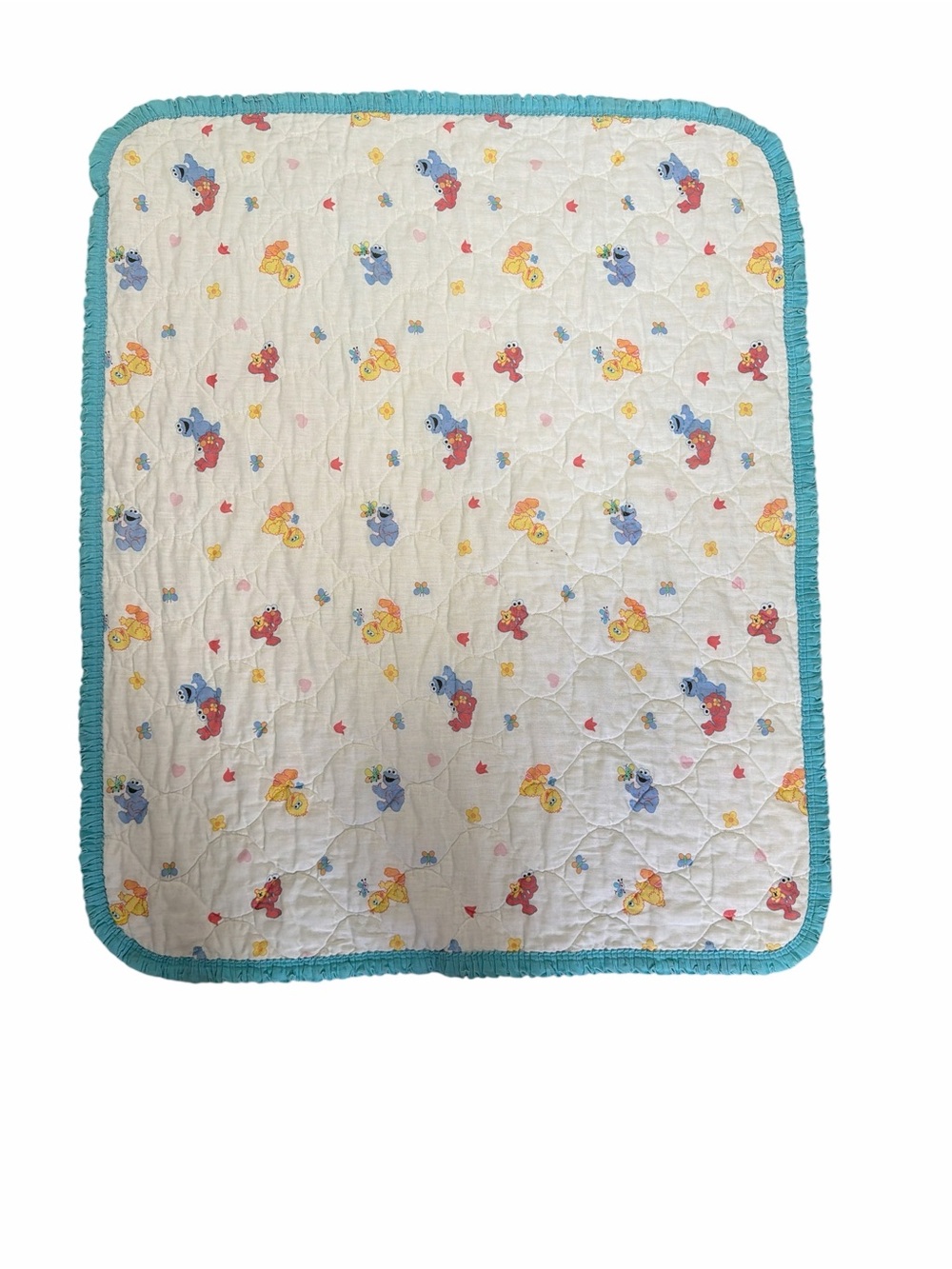 Vintage Sesame Street Baby Quilt Blanket 32x40